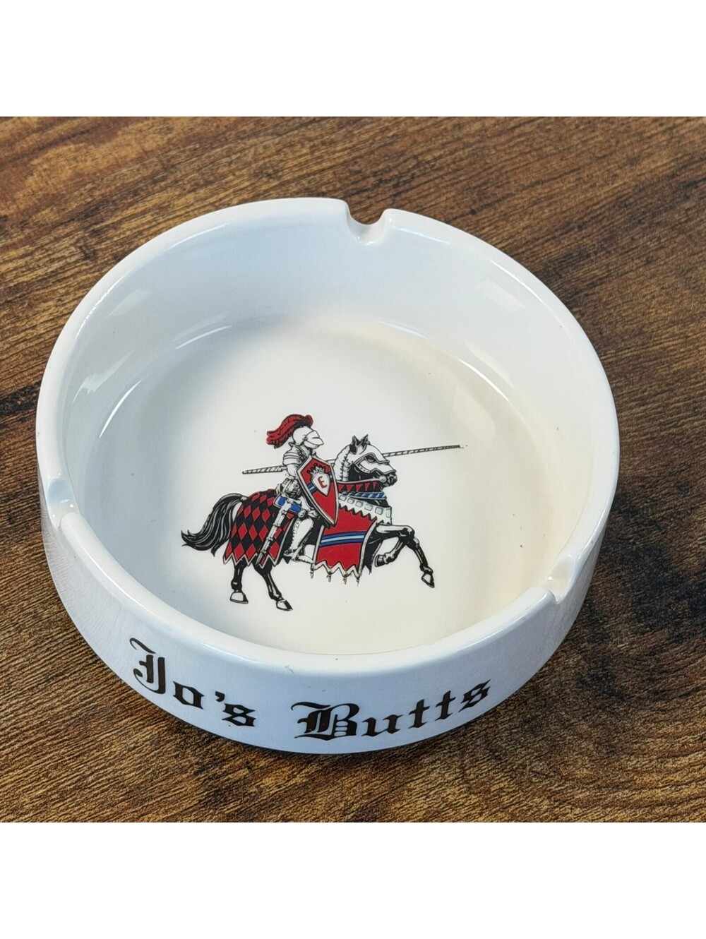 Vintage Excalibur Hotel Las Vegas Ashtray Jousting Knight Jo's Butts Souvenir